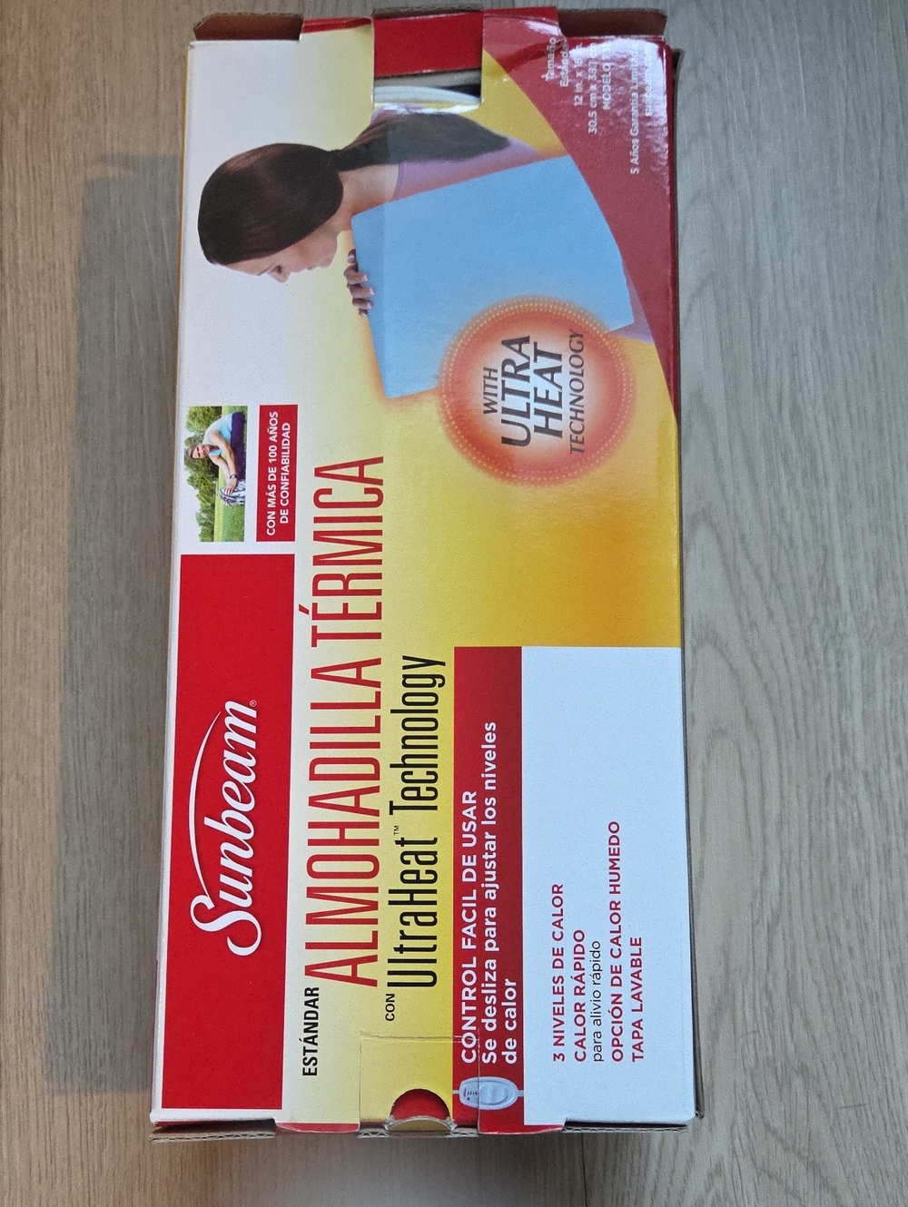 Sunbeam Blue and Red Electric Heating Pad